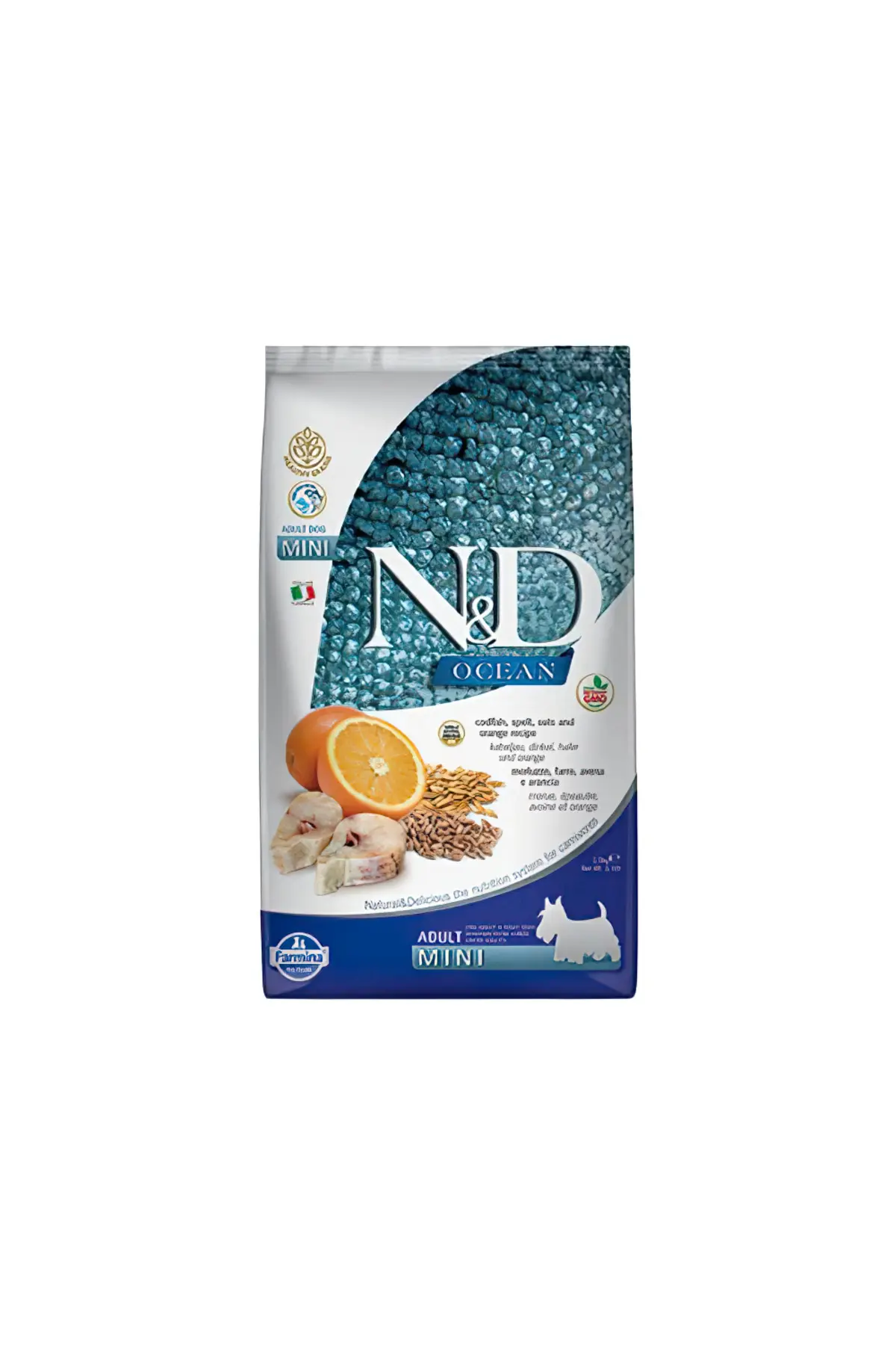 N&D Ancestral Grain Morina Balıklı ve Portokallı Küçük Irk Düşük Tahıllı Yetişkin Köpek Maması 2,5 Kg