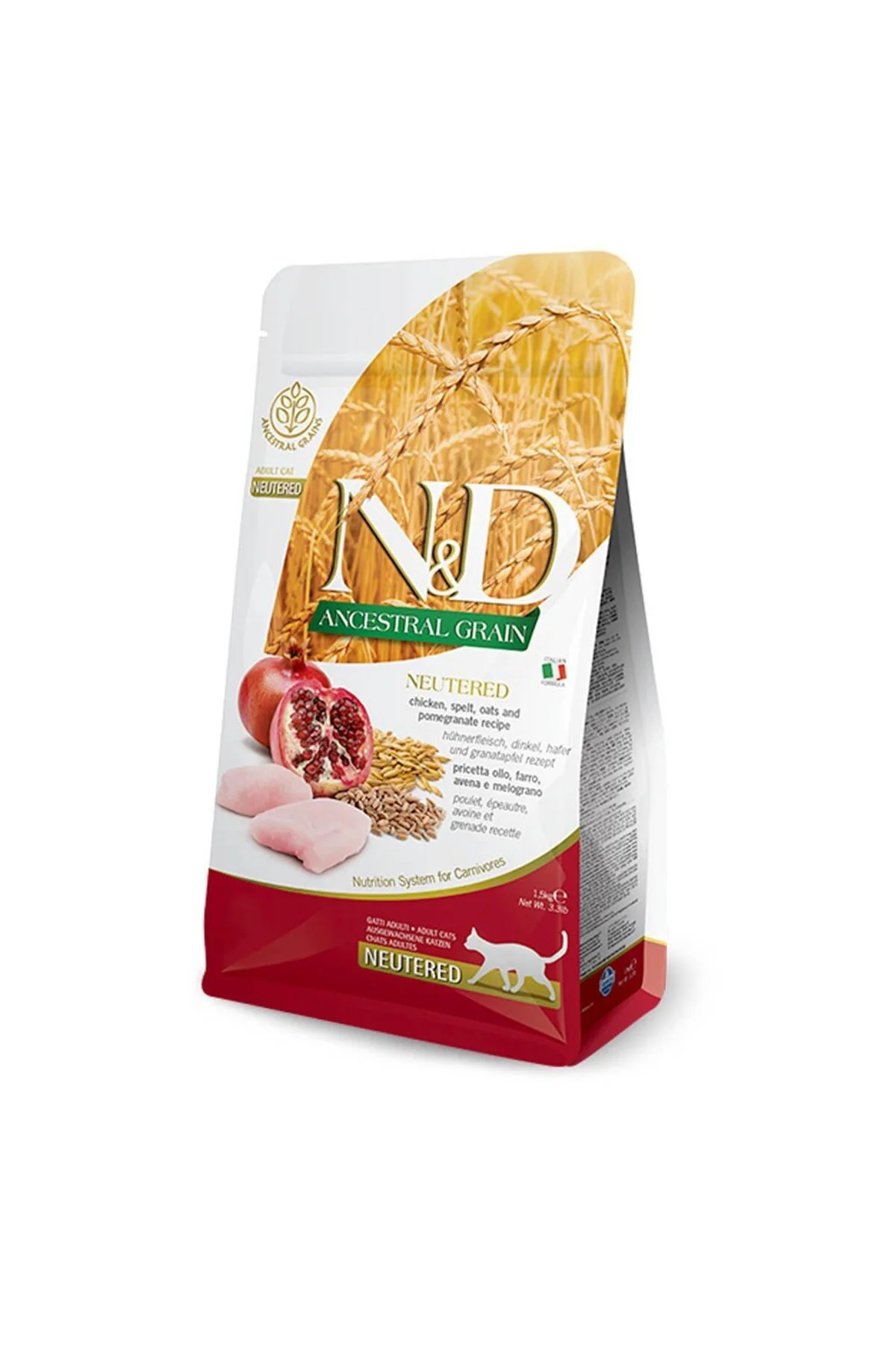 N&D Düşük Tahıllı Tavuk ve Narlı Kısırlaştırılmış Kedi Maması