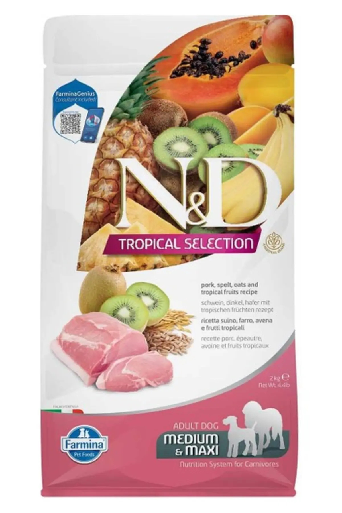 N&D Tropical Selection Domuzlu ve Kivili Orta ve Büyük Irk Yetişkin Köpek Maması