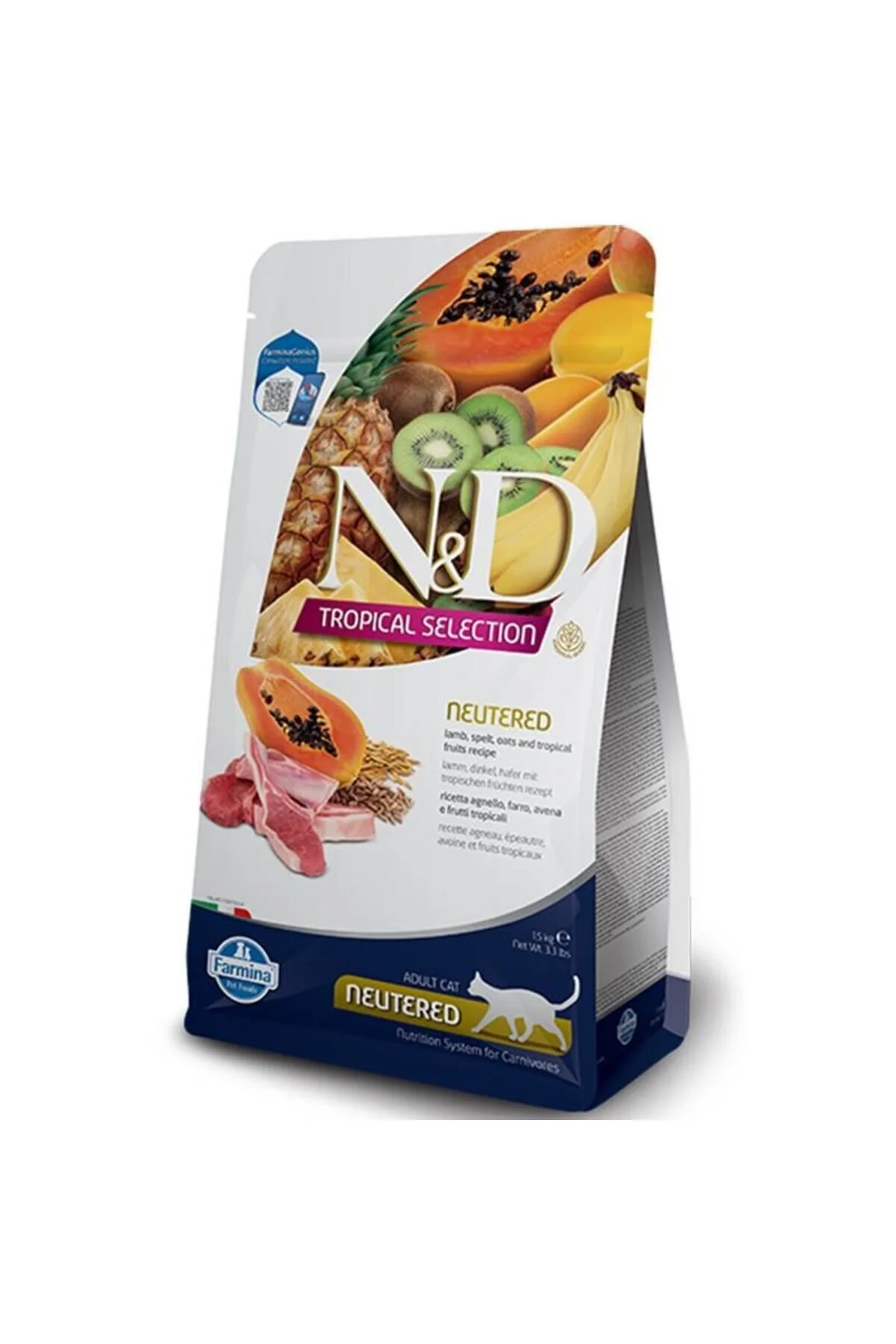 N&D Tropical Selection Kuzu Etli ve Tropikal Meyveli Kısırlaştırılmış Kedi Maması