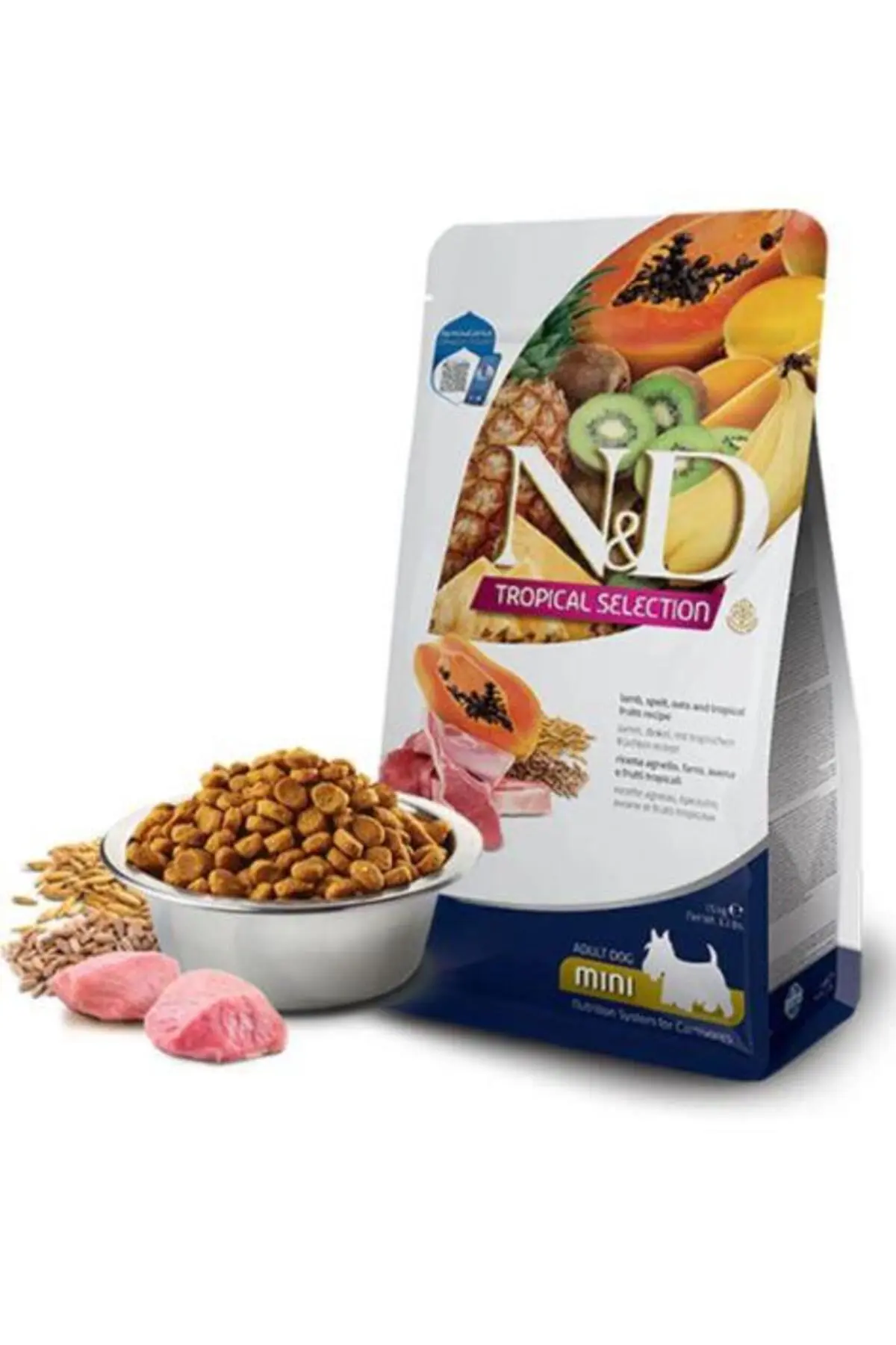 N&D Tropical Selection Kuzu Etli ve Tropikal Meyveli Mini Irk Yetişkin Köpek Maması 5 Kg