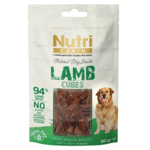Nutri Canin %94 Kuzu Etli Tahılsız Küp Köpek Ödül Maması 80gr