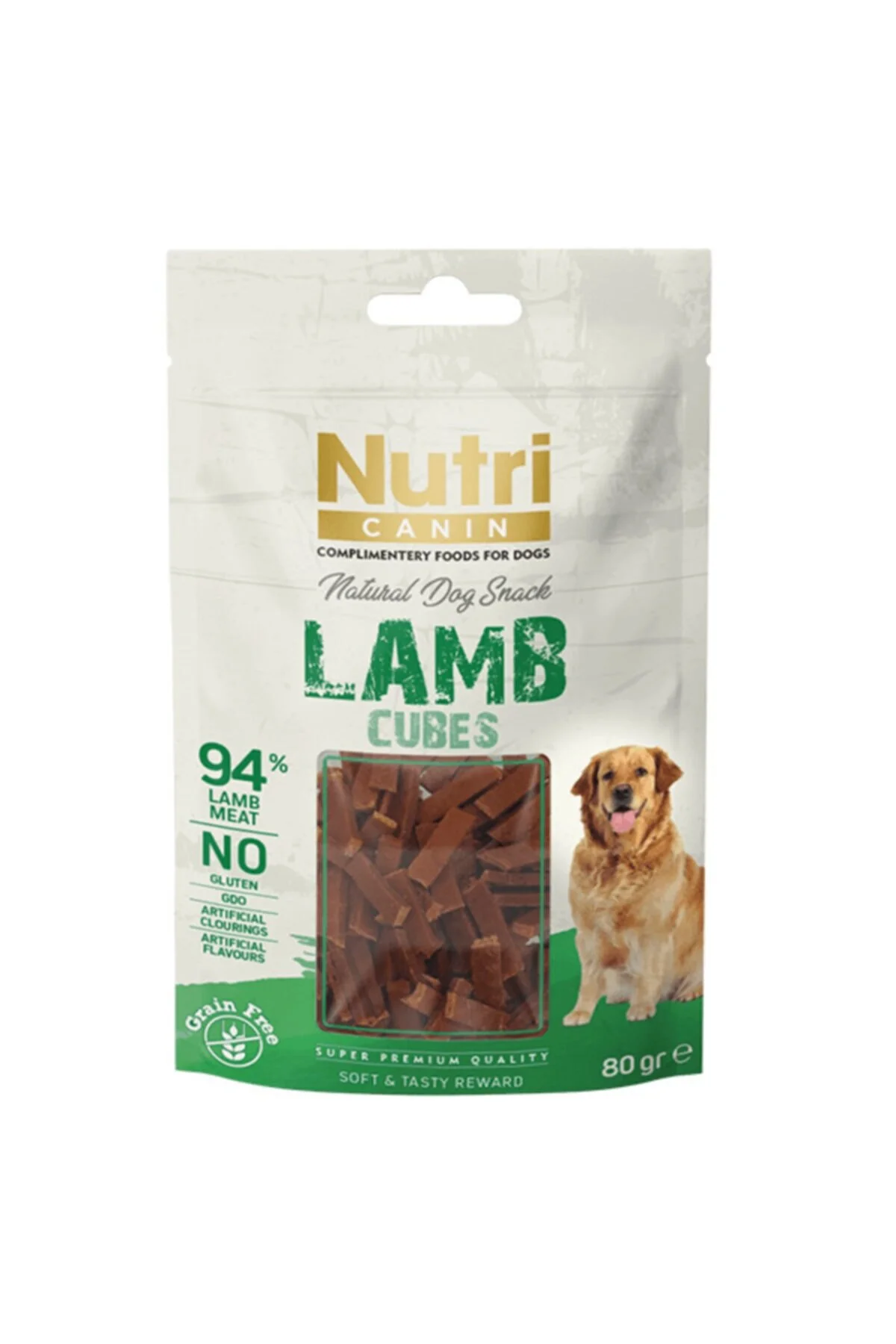 Nutri Canin %94 Kuzu Etli Tahılsız Küp Köpek Ödül Maması 80gr