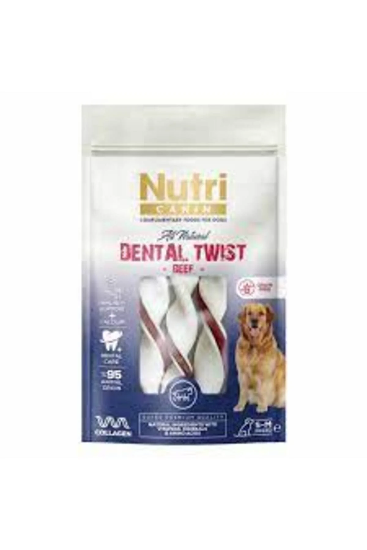 Nutri Canin Dental Twist Biftekli Diş Sağlığı Köpek Ödülü 120 Gr