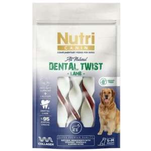 Nutri Canin Dental Twist Kuzulu Tahılsız Köpek Ödül Maması 80gr
