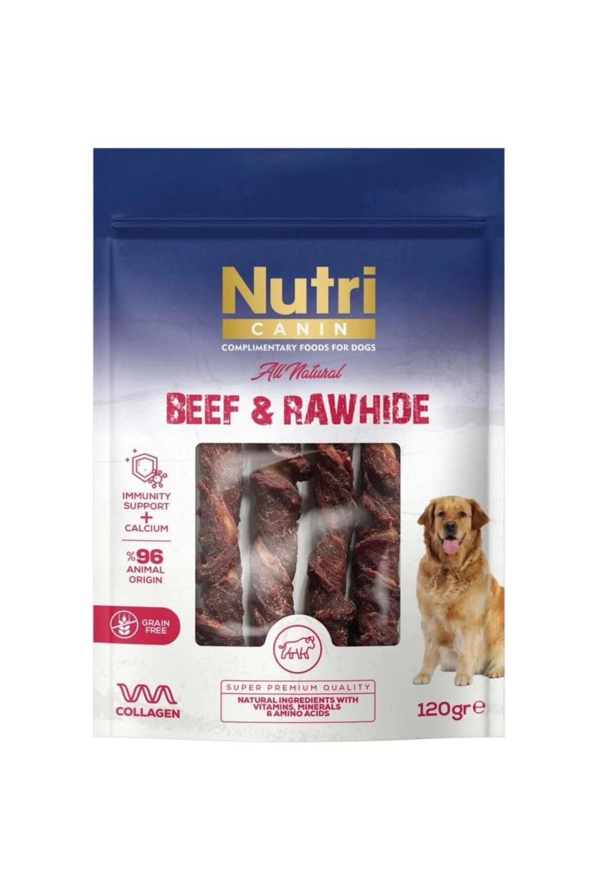 Nutri Canin Rawhide Sığır Eti Sargılı Kemik Köpek Ödülü