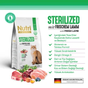 Nutri Feline Kuzulu Tahılsız Kısırlaştırılmış Kedi Maması 2kg