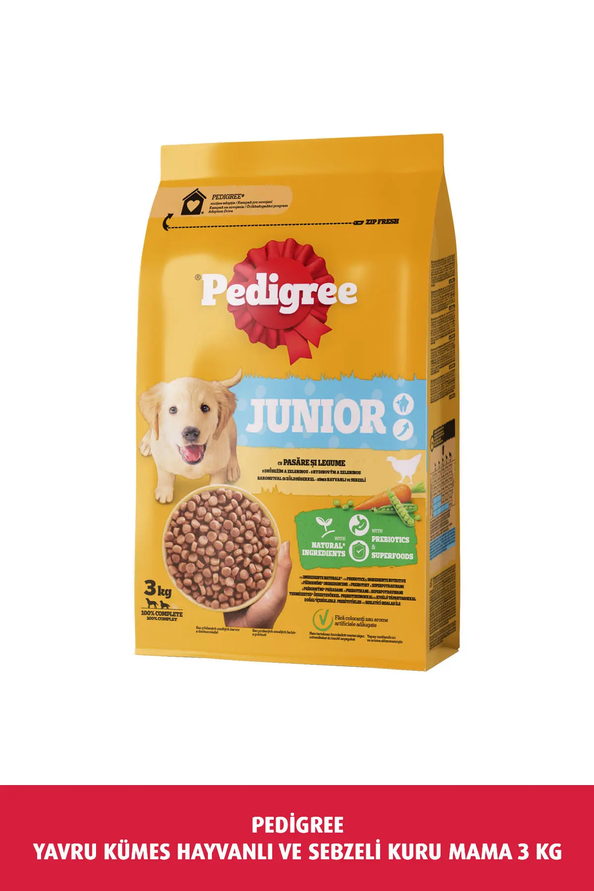 Pedigree Kümes Hayvanlı ve Sebzeli Yavru Köpek Maması 3kg