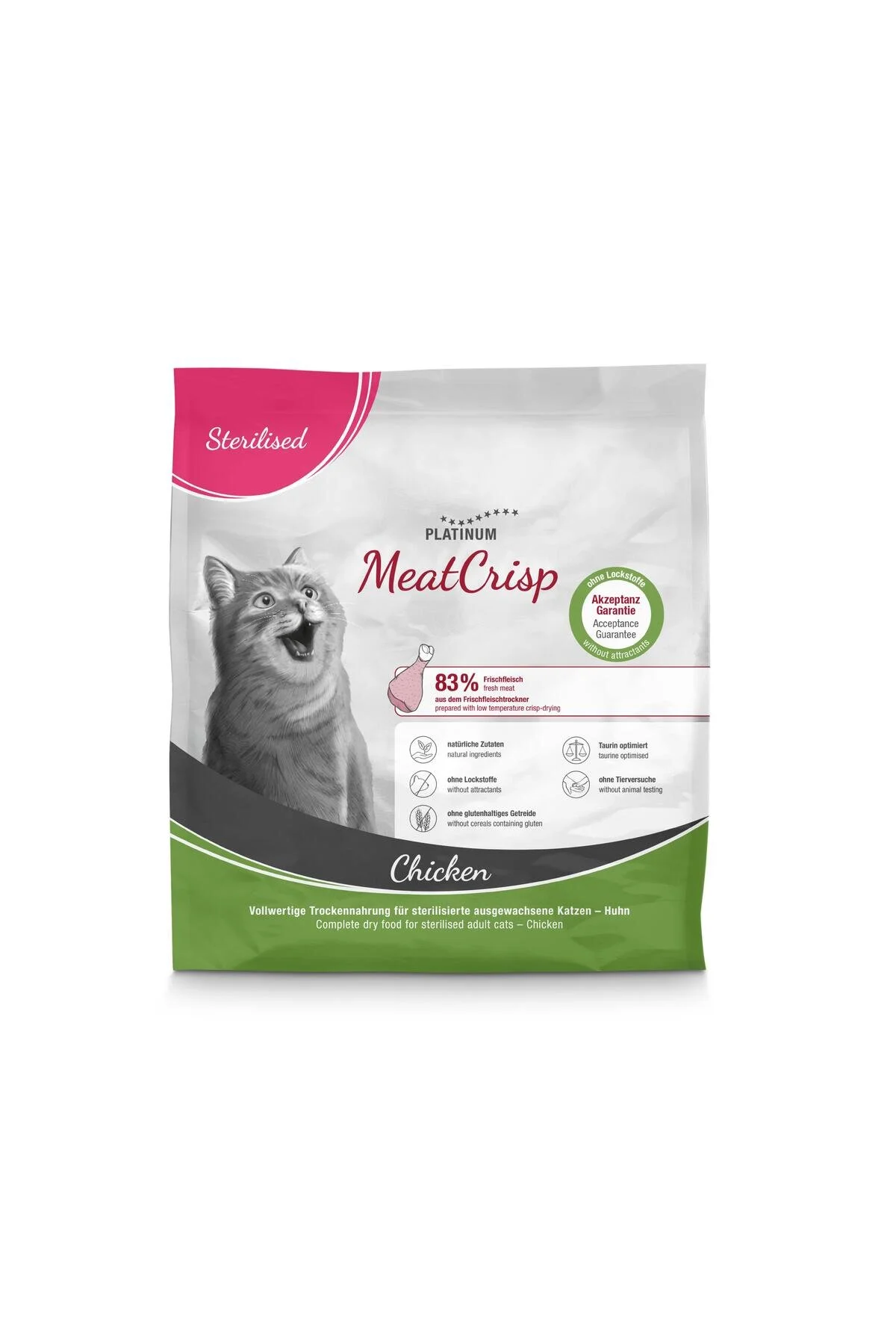 PLATINUM MeatCrisp Tavuklu Kısırlaştırılmış Kedi Maması 400gr