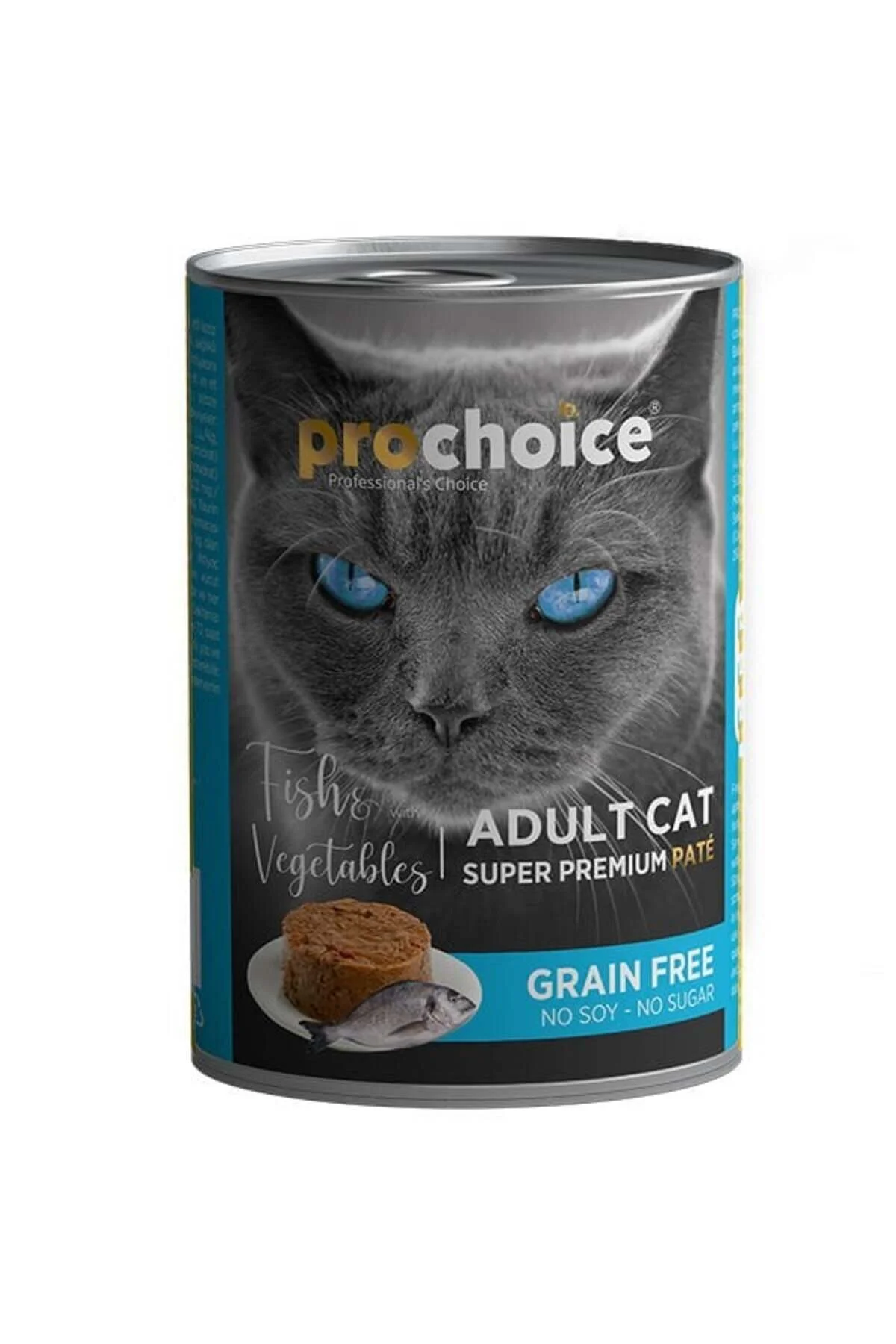 ProChoice Balık Etli Sebzeli Şekersiz Tahılsız Ezme Yetişkin Kedi Konservesi 400gr