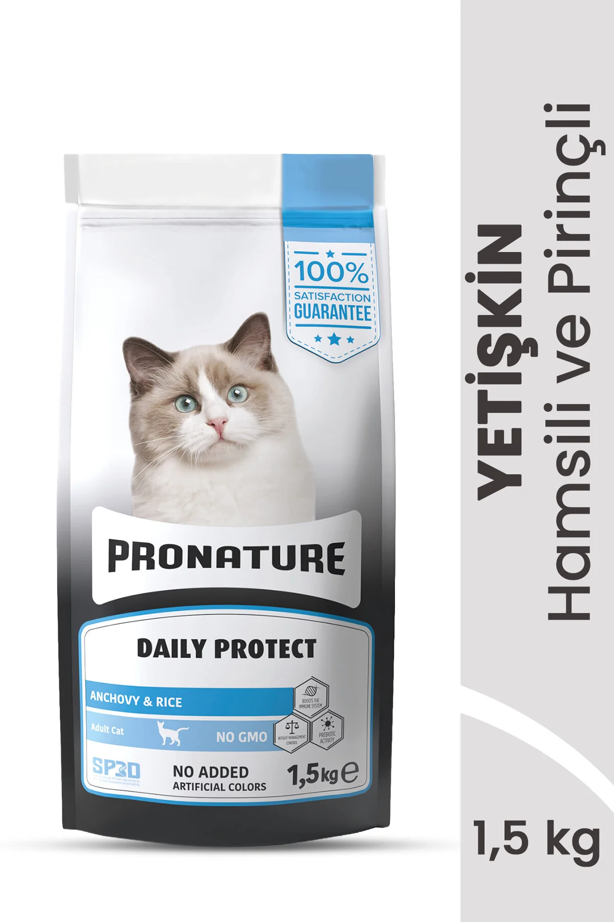 Pronature Kilo Kontrolü için Hamsili ve Pirinçli Yetişkin Kedi Maması 1,5kg