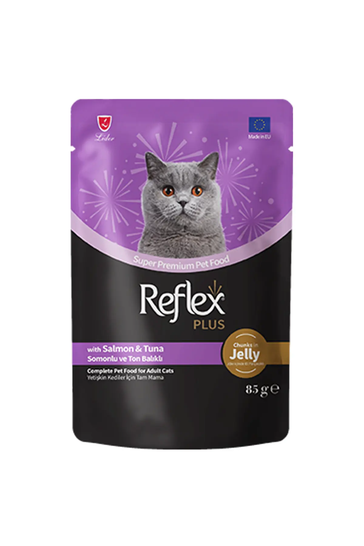 Reflex Plus Jöle İçinde Somonlu ve Ton Balıklı Pouch Yetişkin Konserve Kedi Maması