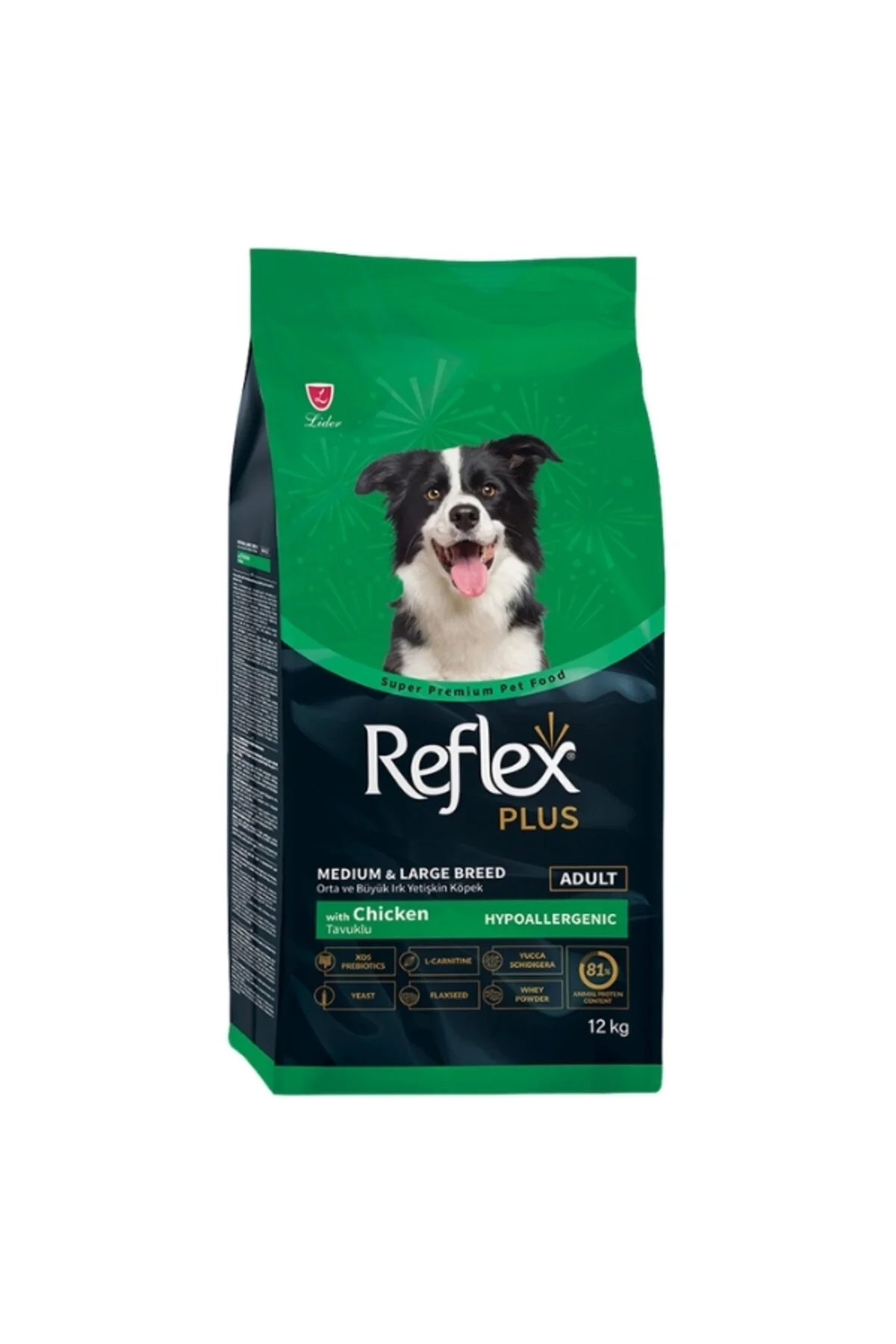 Reflex Plus Orta ve Büyük Irk Tavuklu Yetişkin Köpek Maması 12 Kg