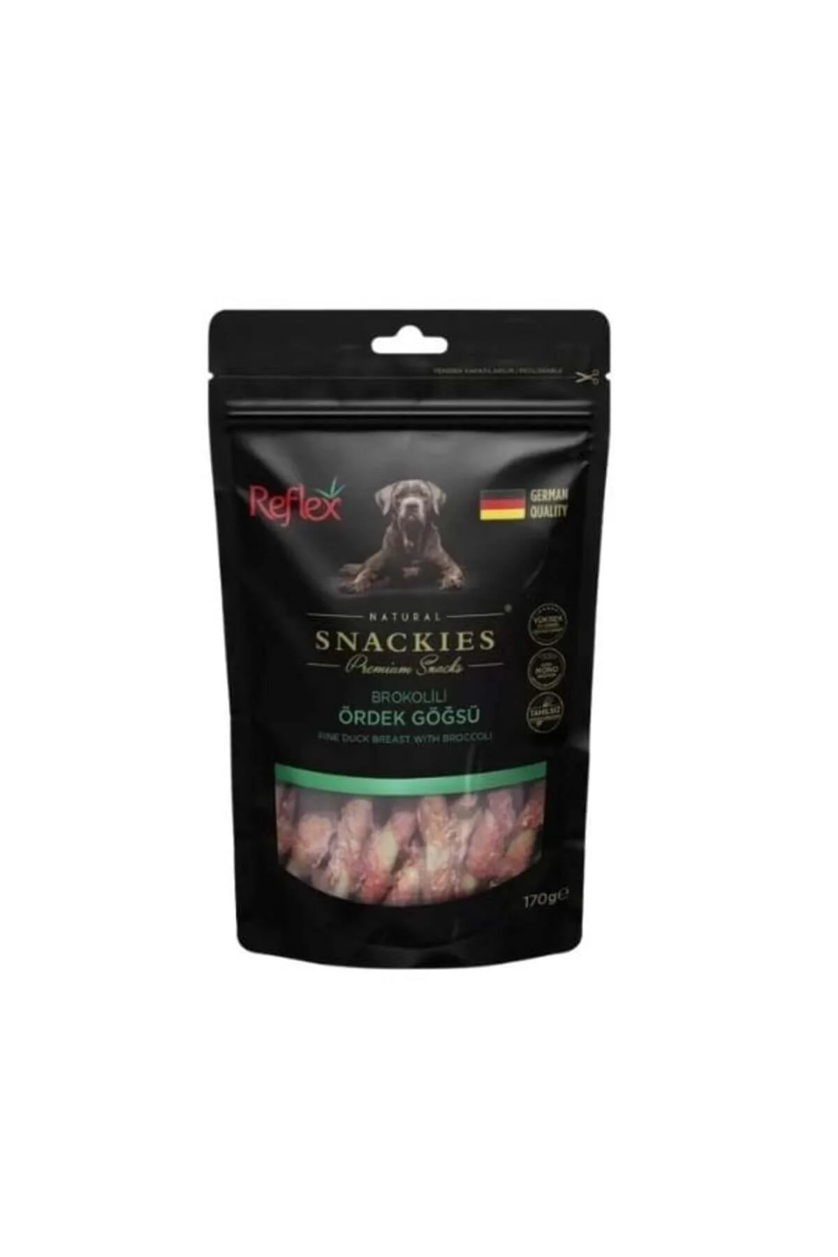 Reflex Snackies Natural Brokolili Ördek Göğsü Tahılsız Köpek Ödül Çubuğu 170 Gr