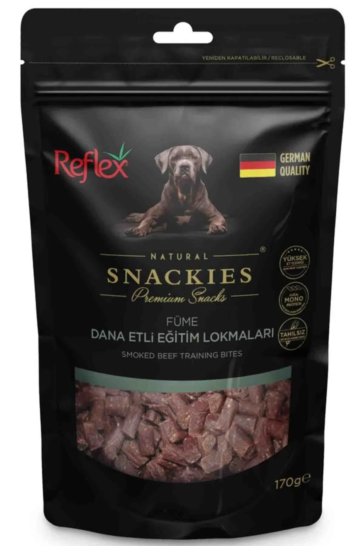 Reflex Snackies Natural Füme Dana Etli Tahılsız Köpek Eğitim Lokmaları