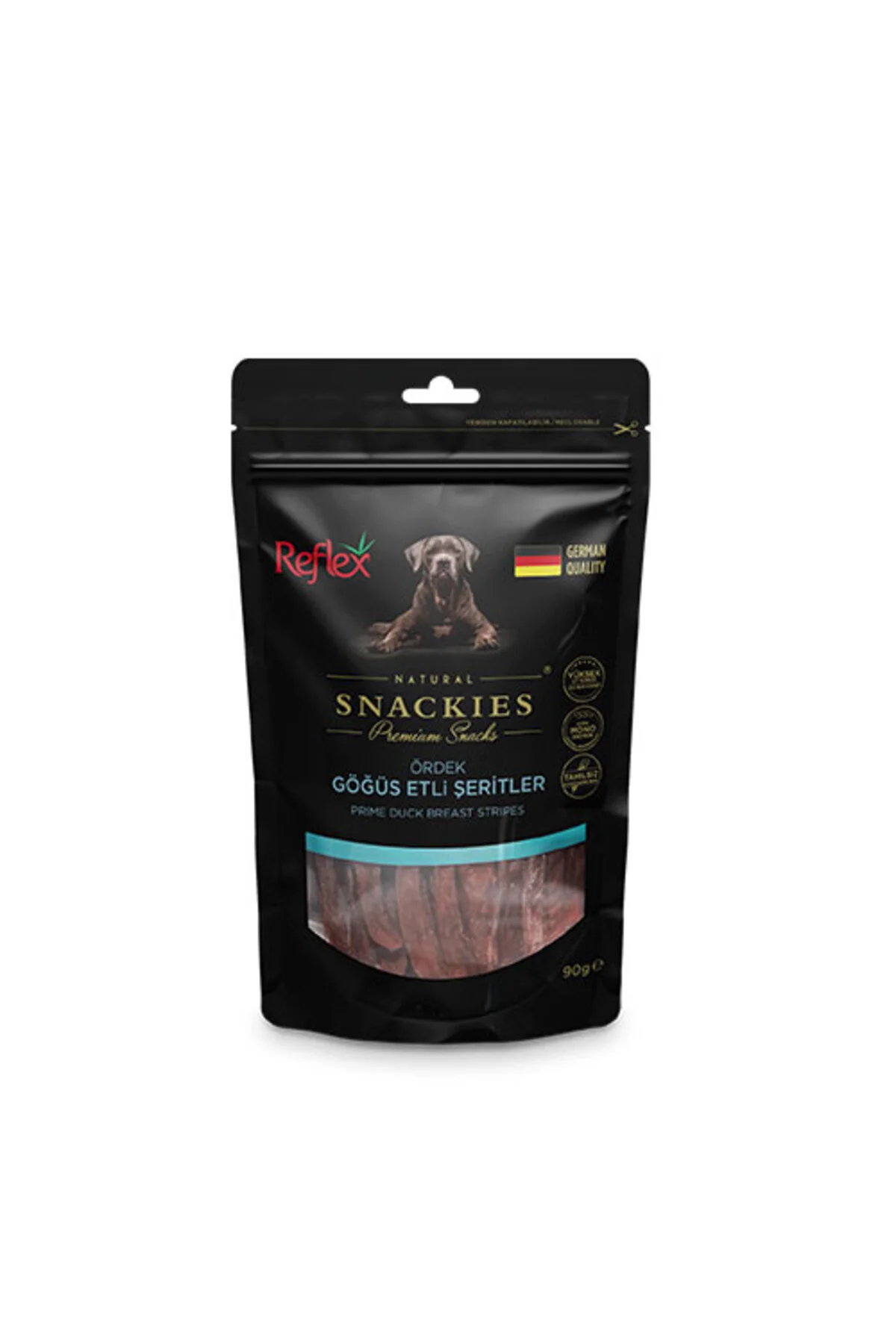 Reflex Snackies Natural Ördek Göğüs Etli Şerit Tahılsız Köpek Ödül Maması 90gr