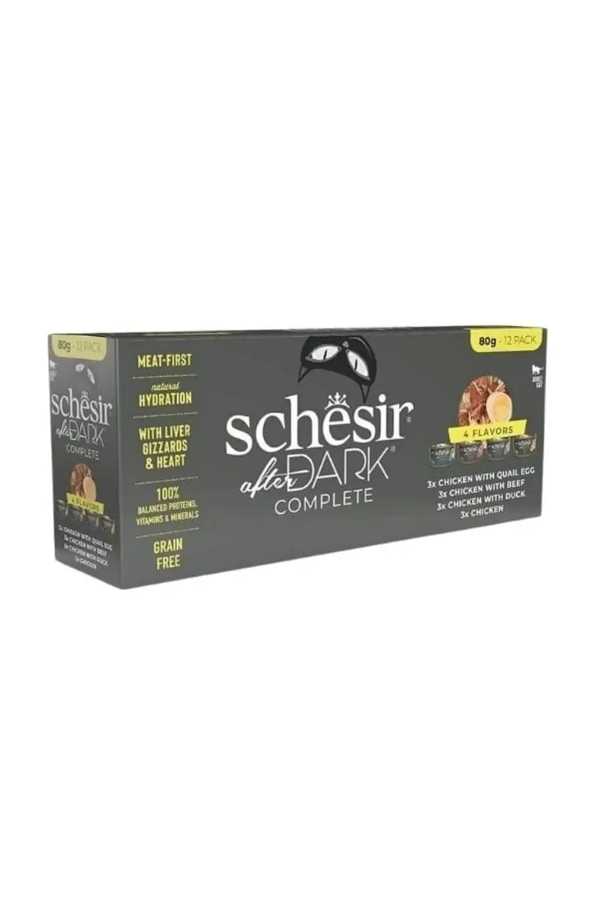 Schesir After Dark Sos İçinde Karışık Çeşitli Yetişkin Kedi Konservesi 12x80gr
