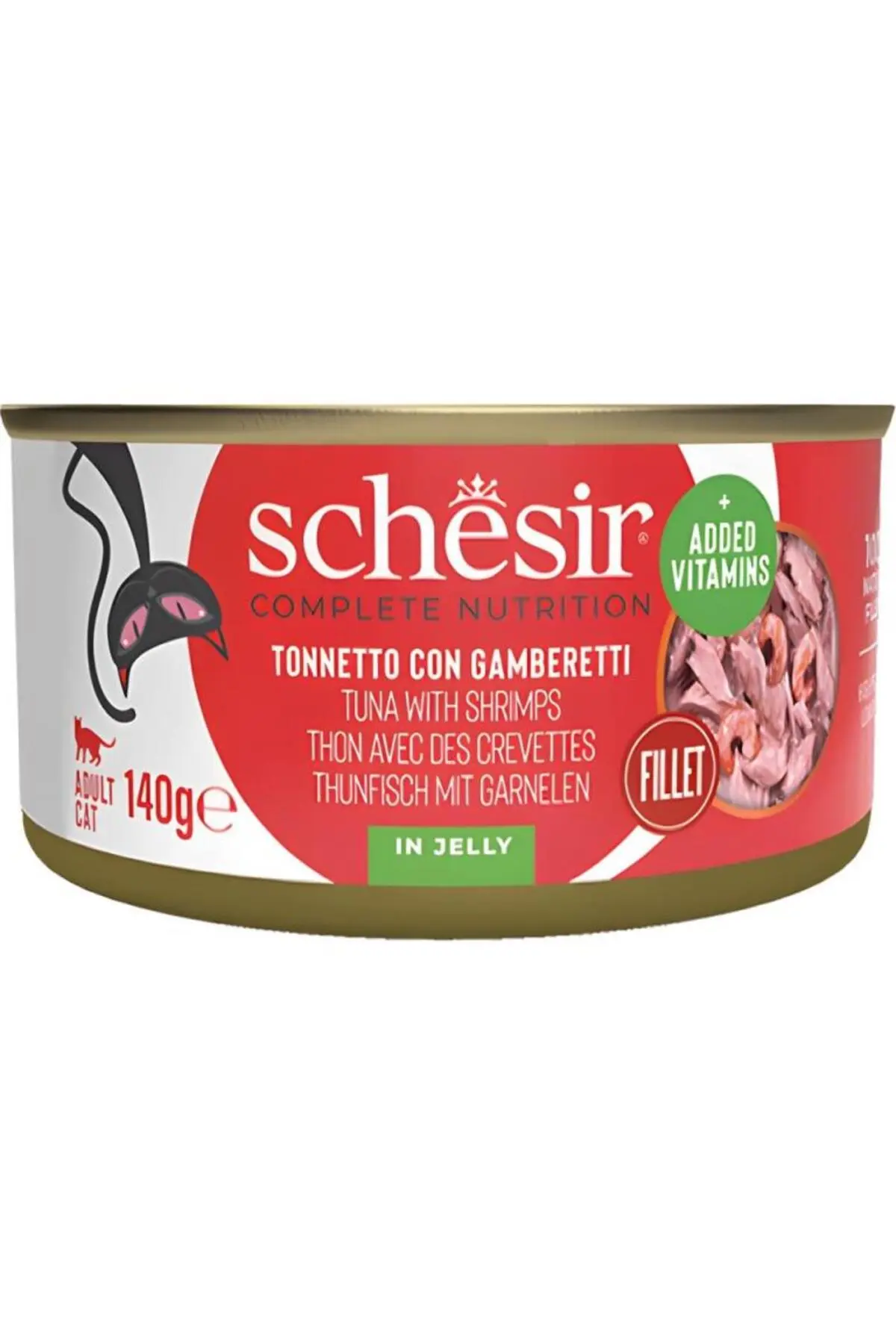 Schesir Jöle İçinde Ton Balığı İle Karidesli Yetişkin Kedi Konservesi 140gr