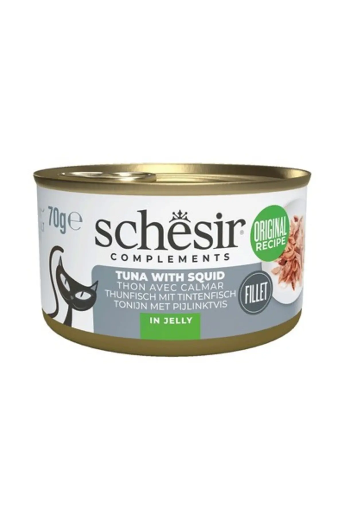 Schesir Jöle İçinde Ton Balıklı ve Kalamarlı Yetişkin Kedi Konservesi 70gr