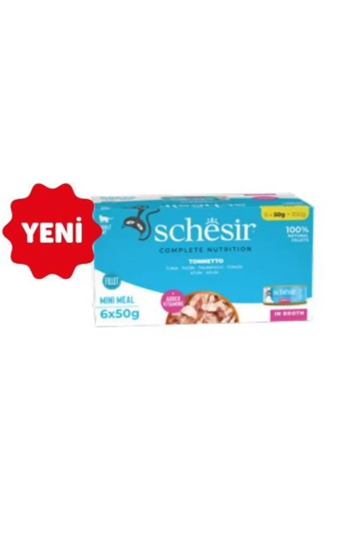 Schesir Multipack Ton Balıklı Pişirme Suyunda Yetişkin Konserve Kedi Maması