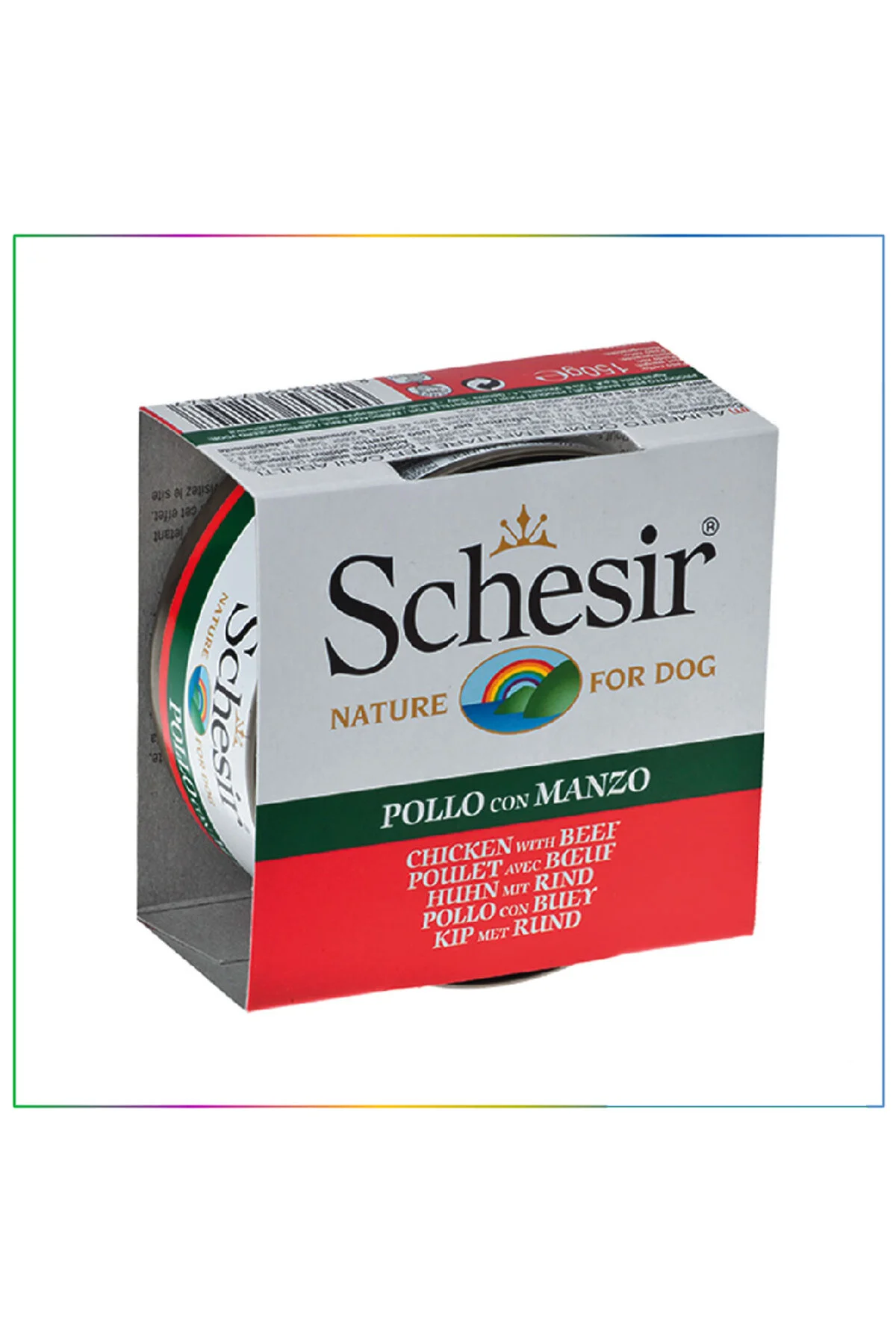 Schesir Tavuklu ve Sığır Etli Jelly Yetişkin Köpek Konservesi 150 Gr