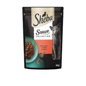 Sheba Pouch Sos İçinde Parça Sığır Etli Yetişkin Kedi Konservesi 85gr