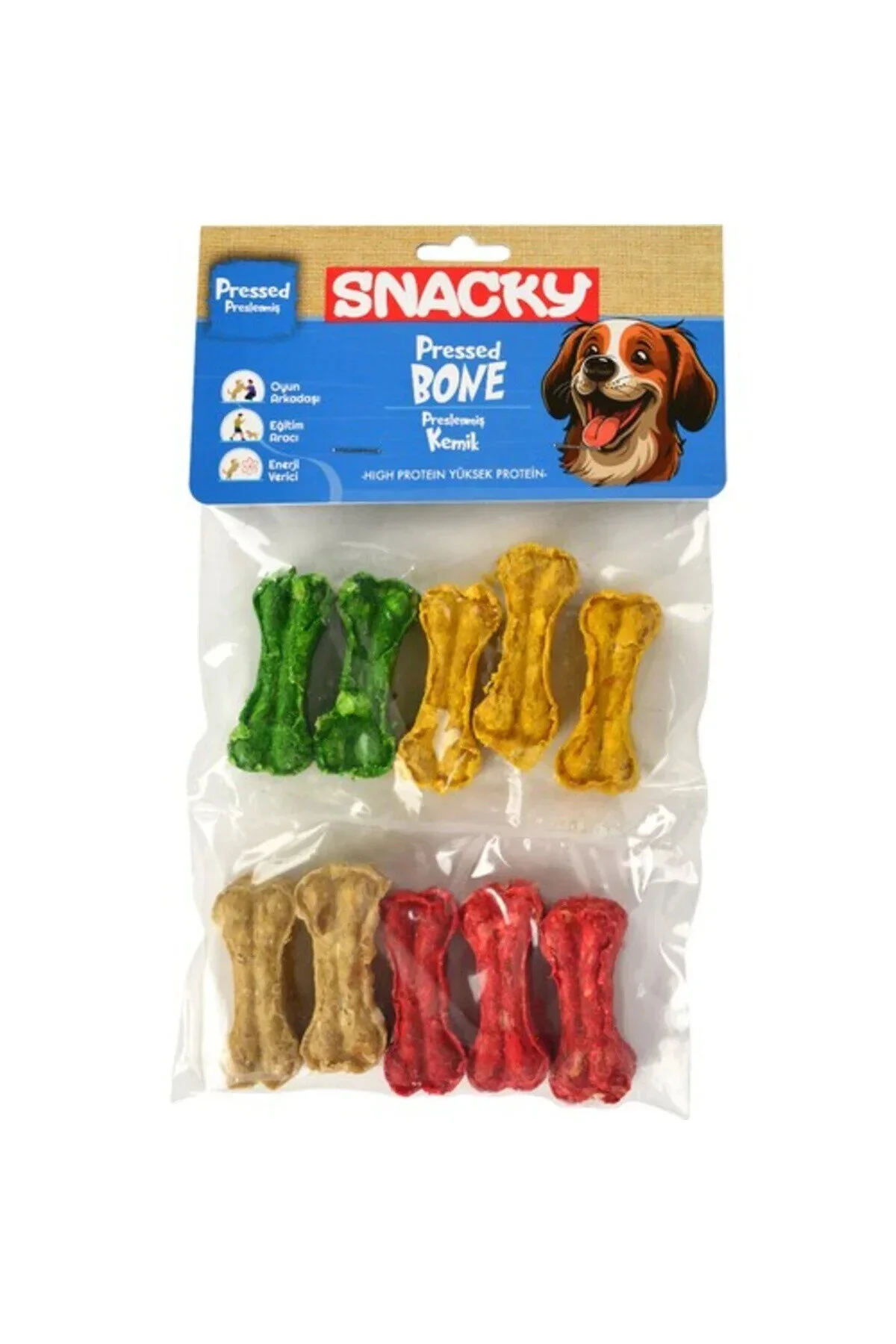 Snacky Munchy Renkli Press Köpek Çiğneme Kemiği