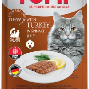 Tomi Pate Hindili ve Ispanaklı Yetişkin Kedi Konservesi 100gr