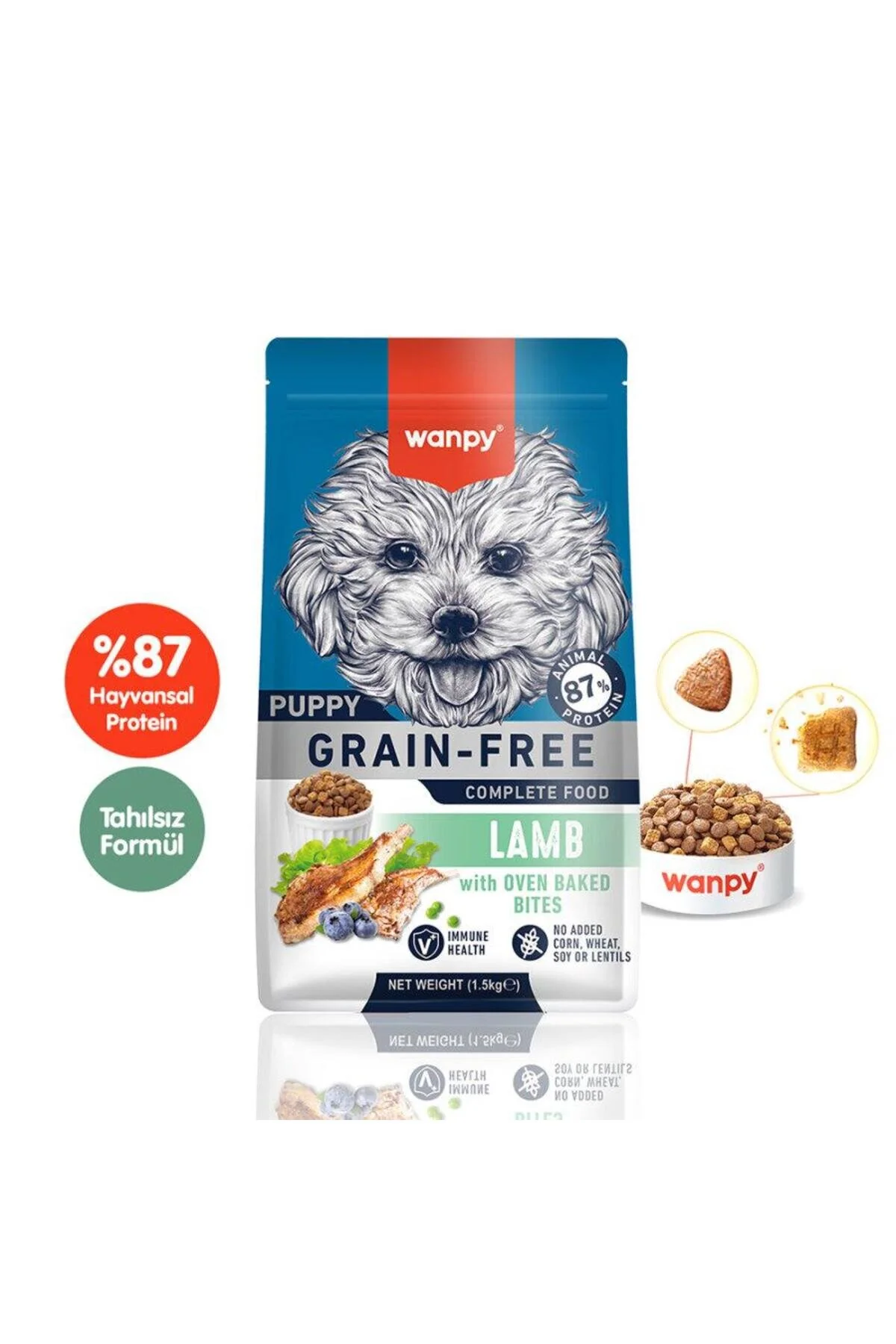 Wanpy Kuzulu Tahılsız Yavru Köpek Maması 1,5kg