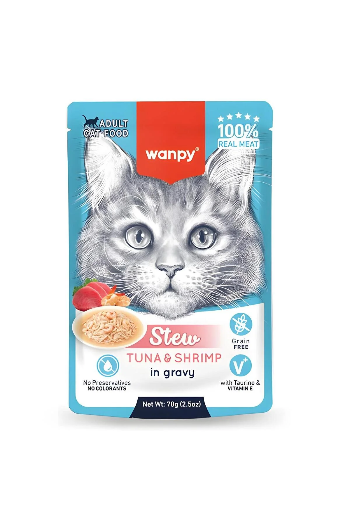 Wanpy Stew Sos İçinde Ton Balıklı Yetişkin Konserve Kedi Maması
