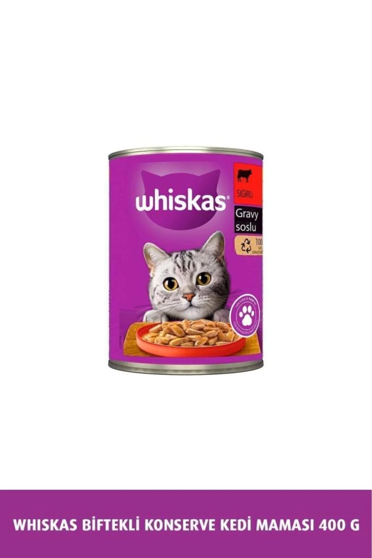Whiskas Sos İçinde Sığır Etli Yetişkin Kedi Konservesi 400gr